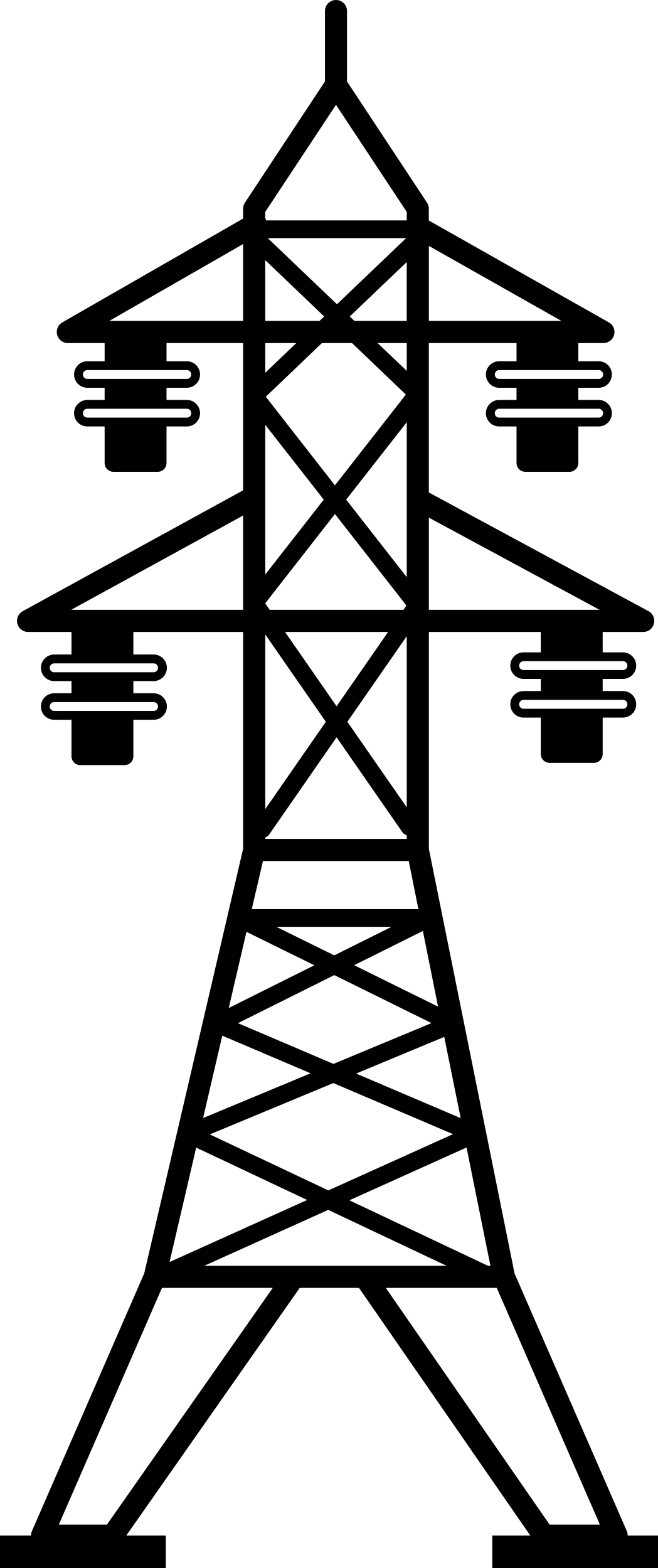 Power Line With Four Insulators Icon Svg Vector Free Vectors